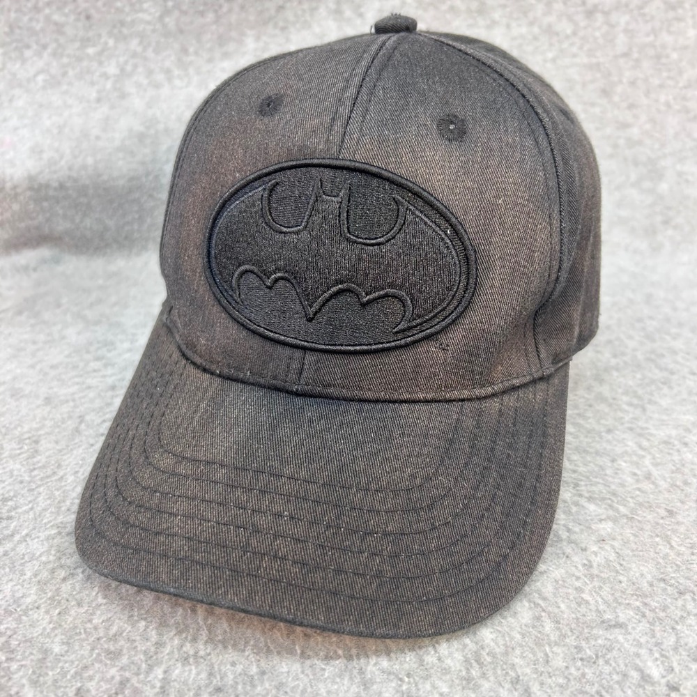 Batman Logo Mens Black DC Comics Baseball Cap Comic Brim Snapback OSFM